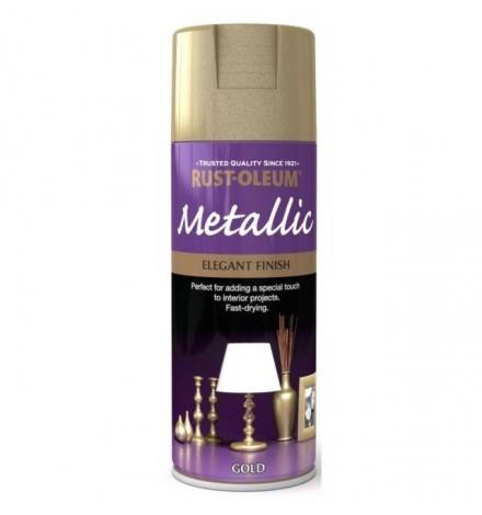 RUSTOLEUM SPRAY METALLIC PAINT GOLD ELEGANT 400ML