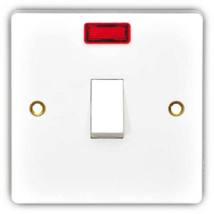 SOCKET 1G SWITCH + NEON  WHITE