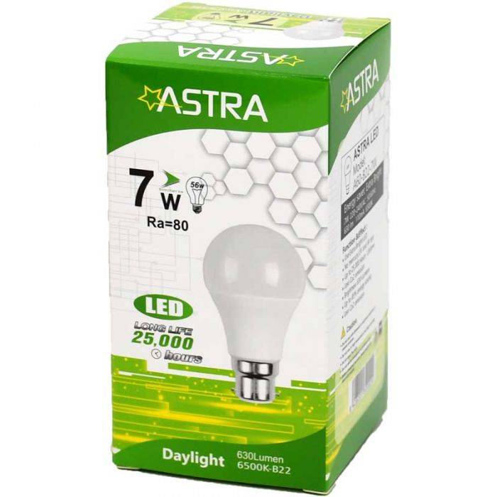 ΛΑΜΠΑ LED B22/7W=56W 630LUMEN DAY LIGHT