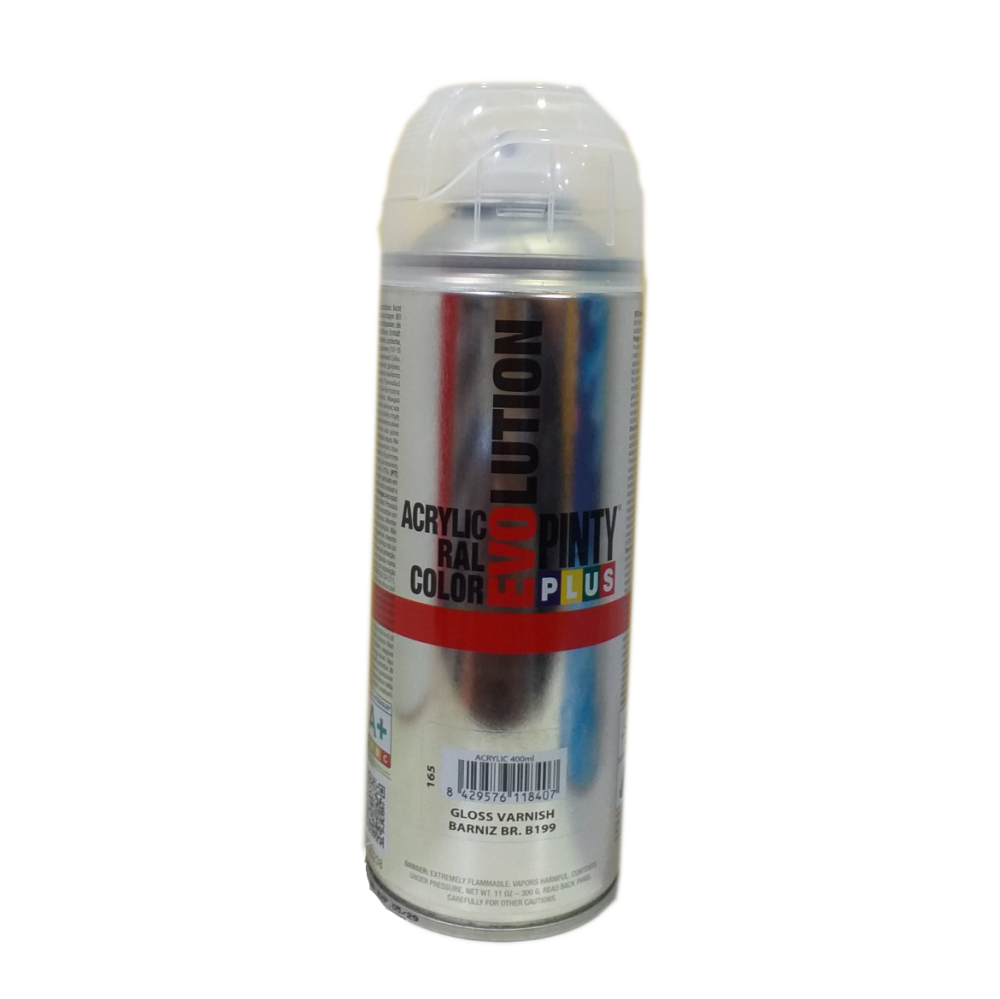 ACRYLIC PAINT SPRAY VARNISH GLOSS B199 400ML EVOLUTION