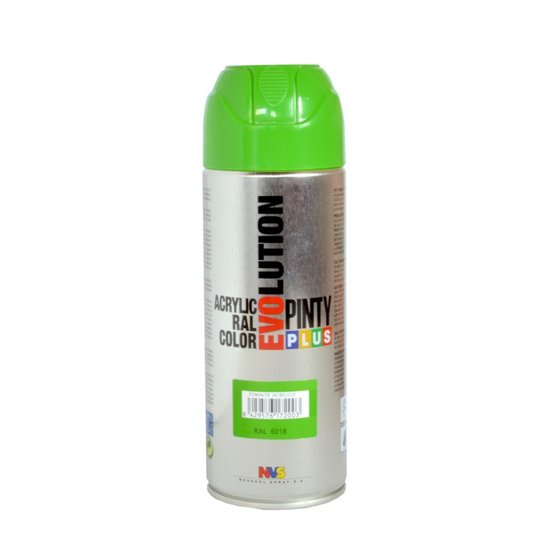 ΑΚΥΡΛΙΚΟ ΧΡΩΜΑ ΣΠΡΕΙ YELLOW GREEN  RAL 6018 400ML EVOLUTION PINTY PLUS