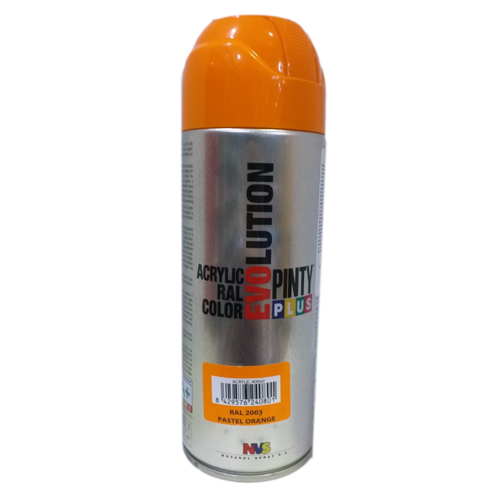 ACRYLIC PAINT SPRAY PASTEL ORANGE RAL 2003 400ML EVOLUTION 