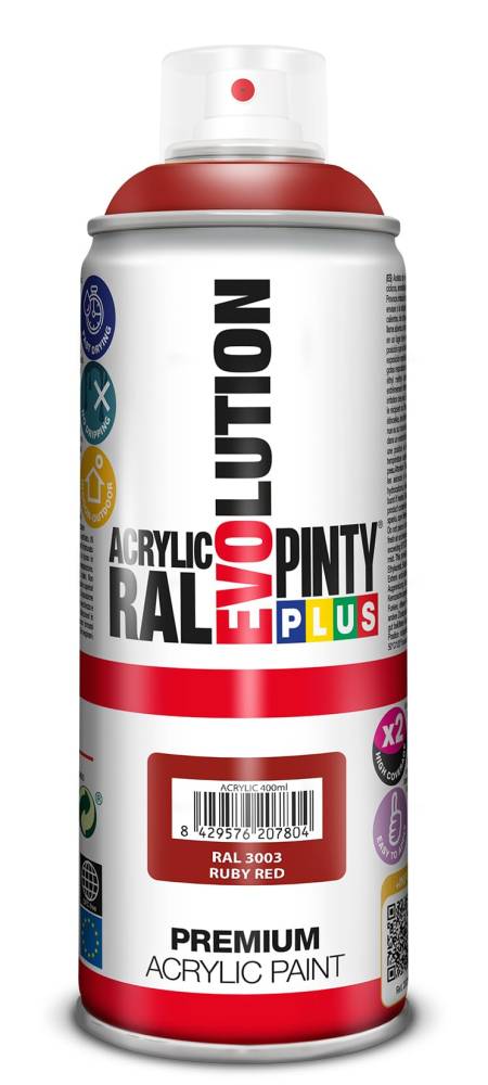 ΑΚΡΥΛΙΚΟ ΧΡΩΜΑ ΣΠΡΕΙ RUBY RED RAL 3003 400ML EVOLUTION PINTY PLUS