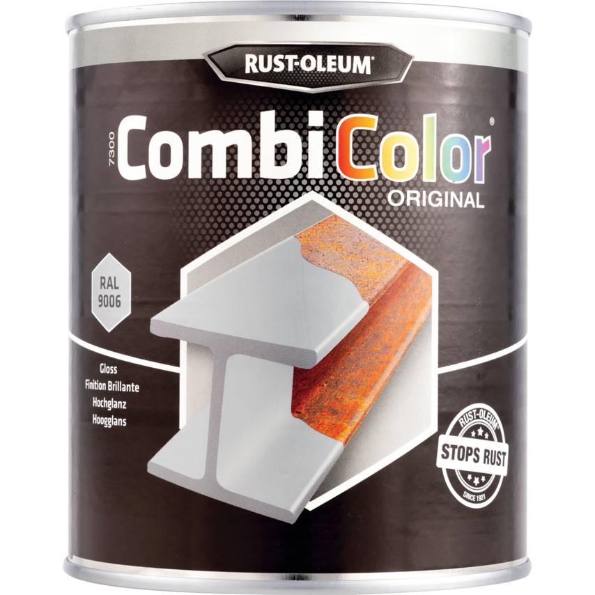 ΑΝΤΙΣΚΟΥΡΙΑΚΟ ΧΡΩΜΑ ΜΕΤΑΛΛΩΝ  RAL 9006 (7315) WHITE ALUMINIUM GLOSS 2.5L  RUSTOLEUM COMBICOLOR ORIGINAL