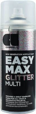 ACRYLIC PAINT SPRAY EASY MAX GLITTER MULTI 400ML COSMOS LAC (912)