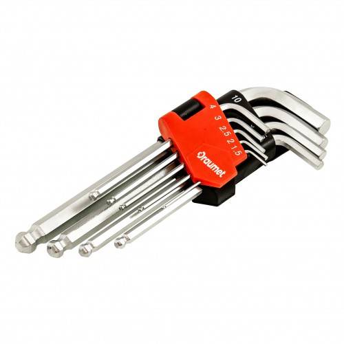 DRAUMET HEX KEY WRENCH SET WITH BALL END 9PCS LONG 1.5-10MM 