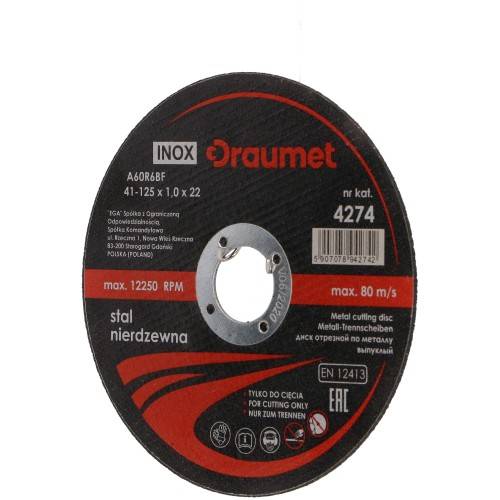 DRAUMET CUTTING DISC FOR METAL INOX 115X1.0MM 