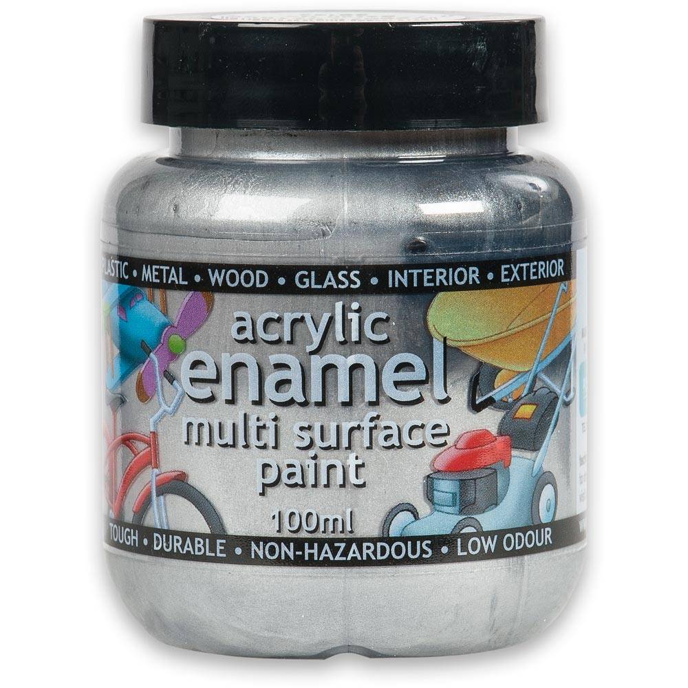 ACRYLIC ENAMEL PAINT PEWTER (46) 100G POLYVINE 