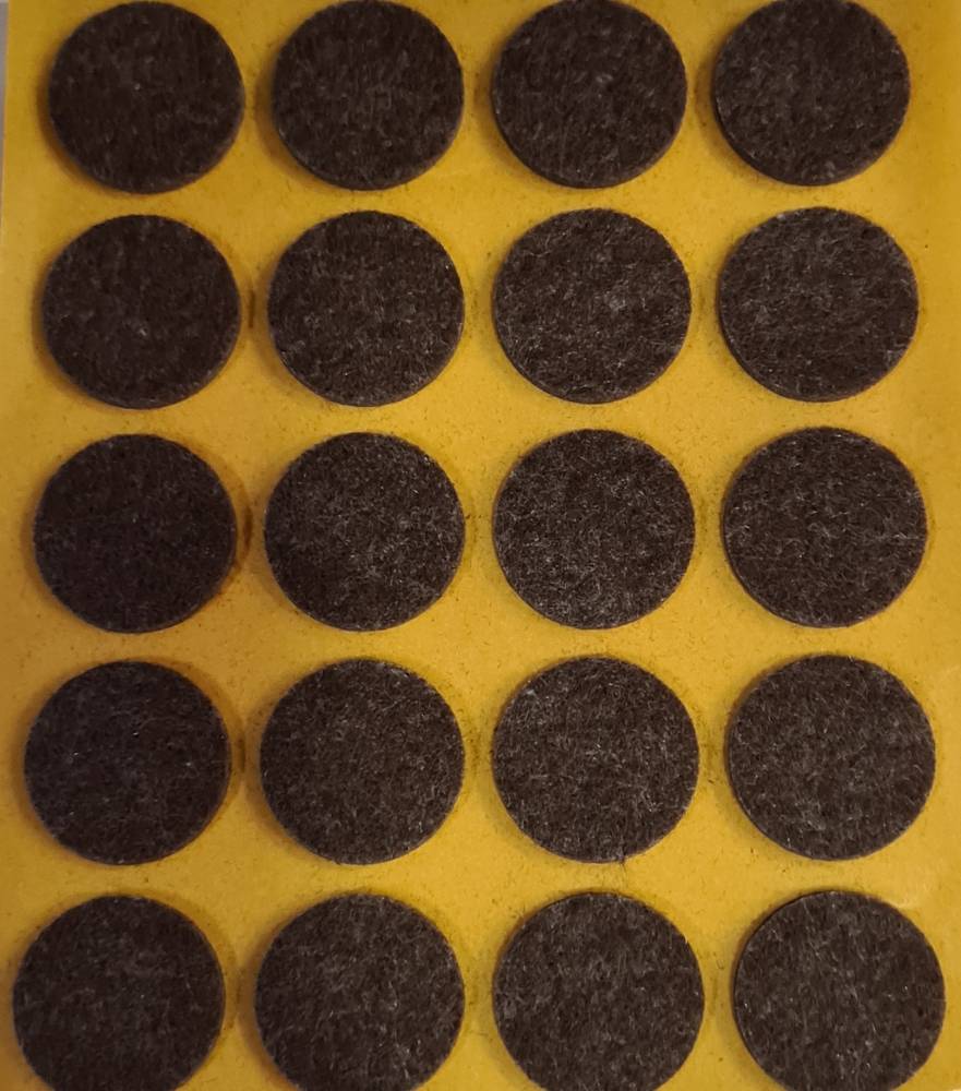 FURNITURE FELT PAD ROUND 20MM BROWN 20PCS