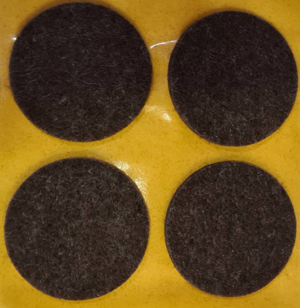 FURNITURE FELT PAD ROUND 40MM BROWN 4PCS