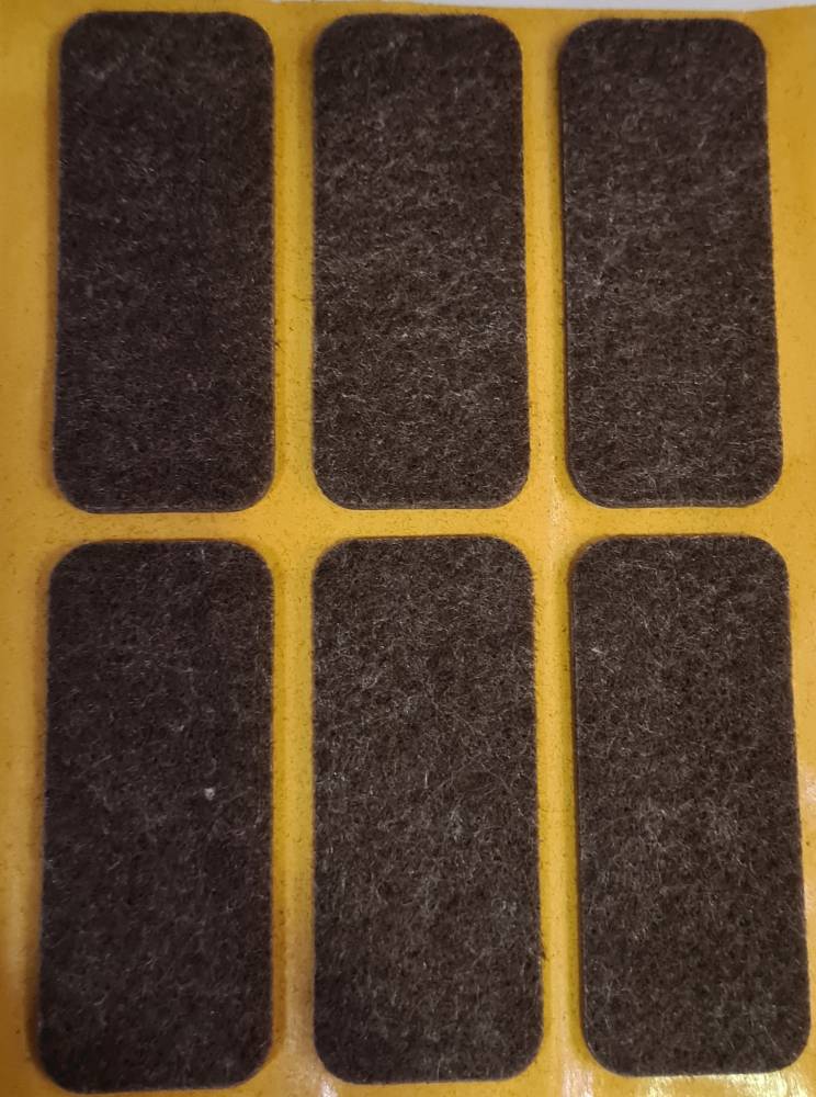FURNITURE FELT PAD 25X60MM BROWN 6PCS