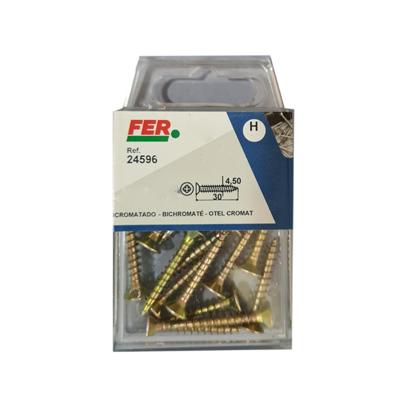 WOODSCREWS GOLD 4X20MM 18PCS FER