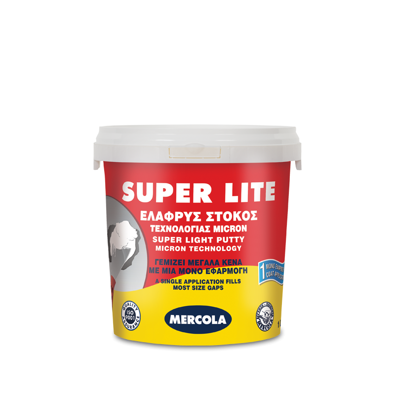 SUPER LITE 1 ΛΙΤΡΟ MERCOLA (έτοιμος για χρήση, λευκός ελαφρύς στόκος νερού τεχνολογίας μικρομορίων)