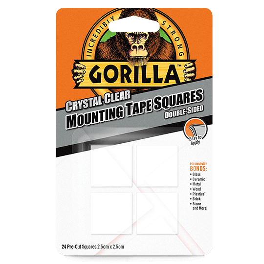 GORILLA CRYSTAL CLEAR MOUNTING TAPE SQUARES 24PCS 