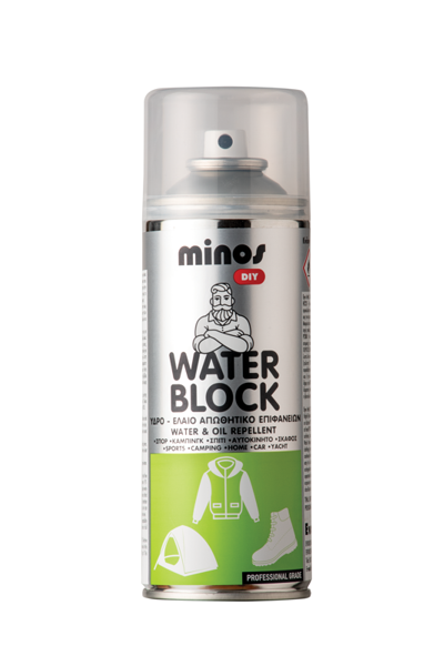 MINOS WATER BLOCK SPRAY 400ML (Διάφανο spray προστασίας από το νερό και τους ρύπους)