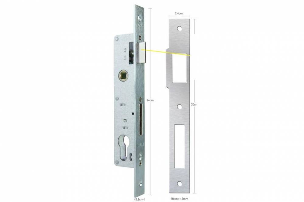 NARROW ZINC ALLOY LATCH & DEAD BOLT 25MM HUGO