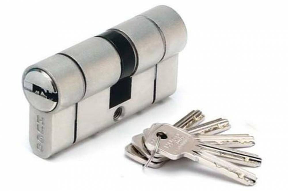 ΚΥΛΙΝΔΡΟΣ ΜΕ 5 ΚΛΕΙΔΙΑ 60mm (30-30) NICKEL CYLINDER WITH 5 KEYS GR3.5S