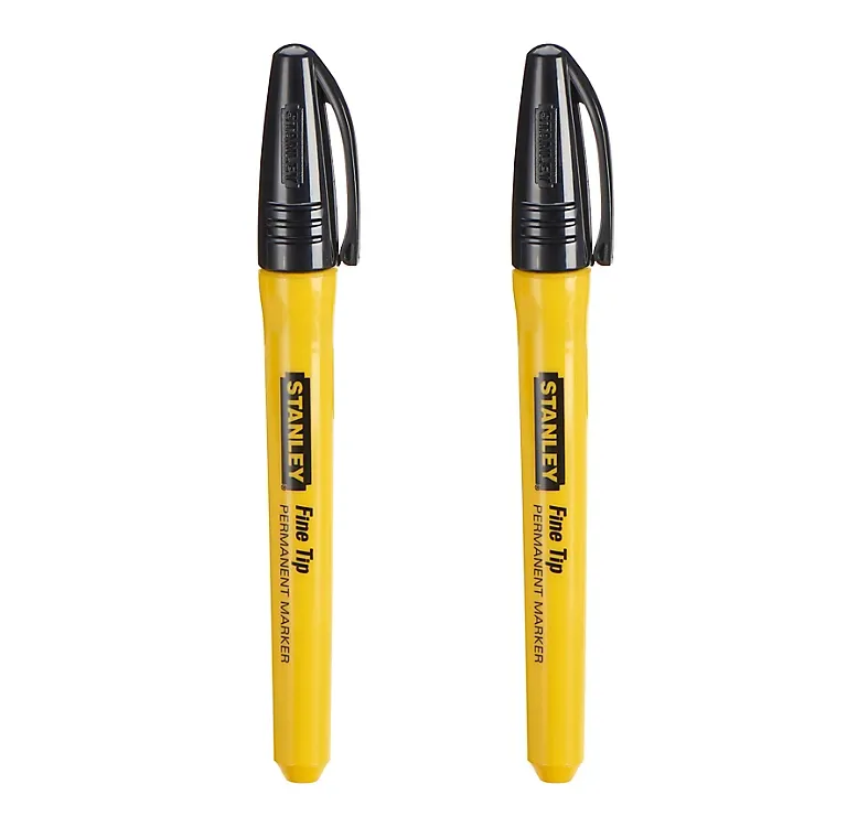 BLACK FINE TIP MARKER 1MM STANLEY 2PCS 0-47316