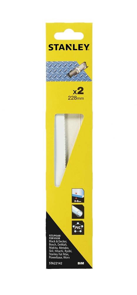 RECIPROCATING SAWS BLADE  228MM (2 ΤΕΜΑΧΙΑ) ΜΕΤΑΛΛΟ-ΠΛΑΣΤΙΚΟ STA22142-XJ STANLEY