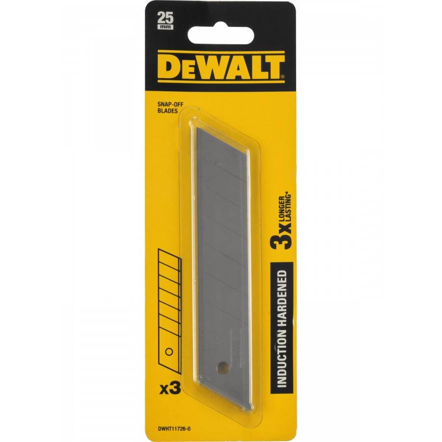 DEWALT SNAP-OFF BLADES 25MM 3 x LONGER LASTING 3PCS DWHT11726-0 DEWALT