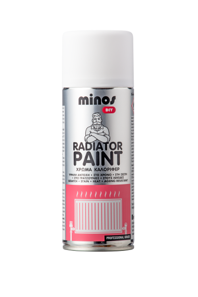 MINOS RADIATOR PAINT SPRAY WHITE 400ML (PREMIUM GRADE FAST DRYING ACRYLIC BASED RADIATOR PAINT) 