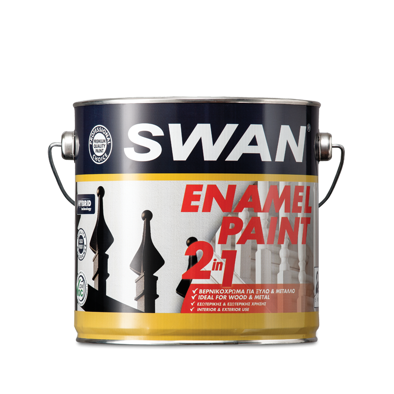 ENAMEL PAINT FOR WOOD & METAL WHITE 2.5LITER SWAN