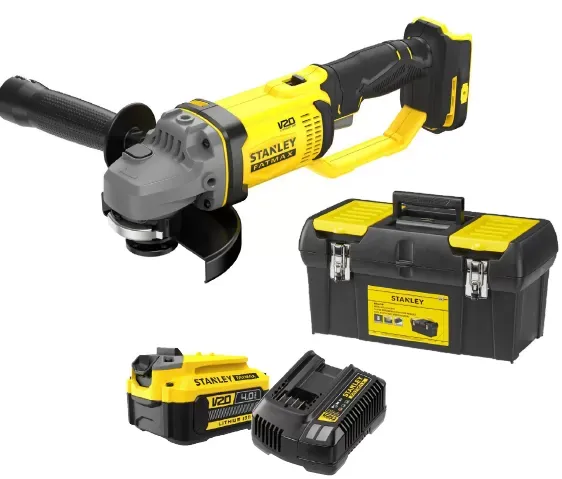 SFMCG400M1 V20 ΓΩΝΙΑΚΟΣ ΤΡΟΧΟΣ 125ΜΜ 1x4ΑΗ ΜΠΑΤΑΡΙΑ + ΦΟΡΤΙΣΤΗΣ  STANLEY FATMAX